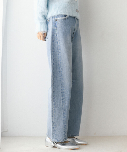 Firsthand(ファーストハンド)の「Firsthand/ファーストハンド レース カーブデニム【限定展開】(デニムパンツ・レディース・ネイビー/ブラック/サックスブルー・X-SMALL/SMALL/MEDIUM)」の6枚目の写真