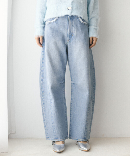 Firsthand(ファーストハンド)の「Firsthand/ファーストハンド レース カーブデニム【限定展開】(デニムパンツ・レディース・ネイビー/ブラック/サックスブルー・X-SMALL/SMALL/MEDIUM)」の18枚目の写真