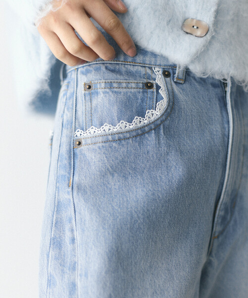Firsthand(ファーストハンド)の「Firsthand/ファーストハンド レース カーブデニム【限定展開】(デニムパンツ・レディース・ネイビー/ブラック/サックスブルー・X-SMALL/SMALL/MEDIUM)」の21枚目の写真