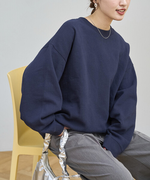 FREAK'S STORE(フリークスストア)の「\累計41,200枚突破/限定展開 ヘビーウェイト クルーネック スウェット(Tシャツ/カットソー・レディース・グレー/ライトグレー/ナチュラル/グリーン/ブラック/ピンク/ベージュ/ブラウン/ネイビー/チャコールグレー・フリ-)」の9枚目の写真