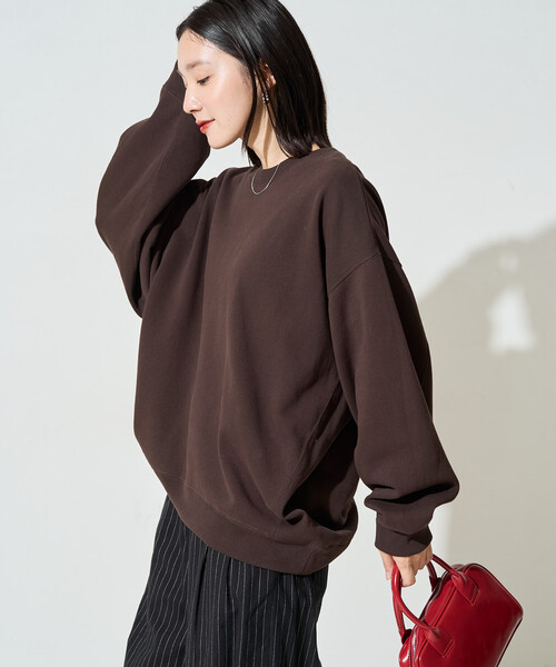 FREAK'S STORE(フリークスストア)の「\累計41,200枚突破/限定展開 ヘビーウェイト クルーネック スウェット(Tシャツ/カットソー・レディース・グレー/ライトグレー/ナチュラル/グリーン/ブラック/ピンク/ベージュ/ブラウン/ネイビー/チャコールグレー・フリ-)」の6枚目の写真