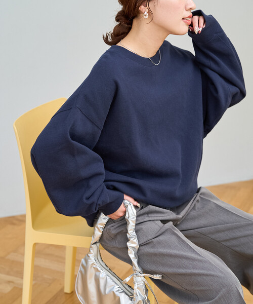 FREAK'S STORE(フリークスストア)の「\累計41,200枚突破/限定展開 ヘビーウェイト クルーネック スウェット(Tシャツ/カットソー・レディース・グレー/ライトグレー/ナチュラル/グリーン/ブラック/ピンク/ベージュ/ブラウン/ネイビー/チャコールグレー・フリ-)」の11枚目の写真