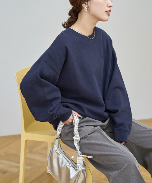 FREAK'S STORE(フリークスストア)の「\累計41,200枚突破/限定展開 ヘビーウェイト クルーネック スウェット(Tシャツ/カットソー・レディース・グレー/ライトグレー/ナチュラル/グリーン/ブラック/ピンク/ベージュ/ブラウン/ネイビー/チャコールグレー・フリ-)」の12枚目の写真