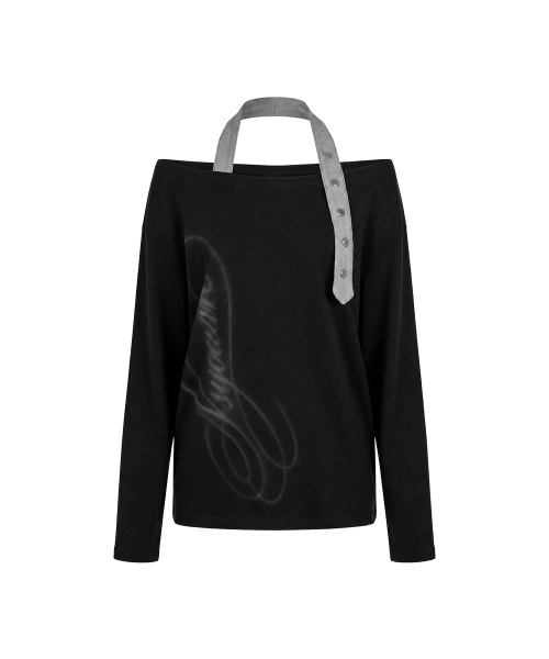 as you are（アズユーアー）の「ショールベルト付きホルターネックオフショルダー ロングスリーブ VLACK（Tシャツ/カットソー・レディース・その他・OS）」の4枚目の写真