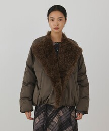 フェイクファー衿ボンバージャケット
