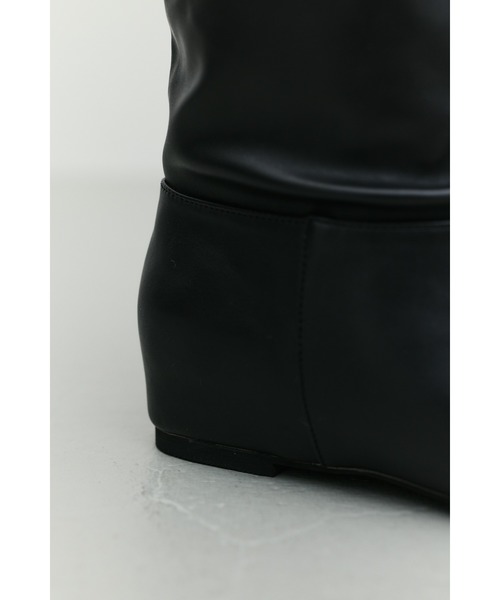 STYLEMIXER(スタイルミキサー)の「ギャザールーズロングブーツ(ブーツ・レディース・ベージュ/ブラック・SMALL/LL/LARGE/MEDIUM)」の20枚目の写真