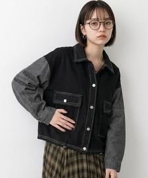 袖デニムジャケット