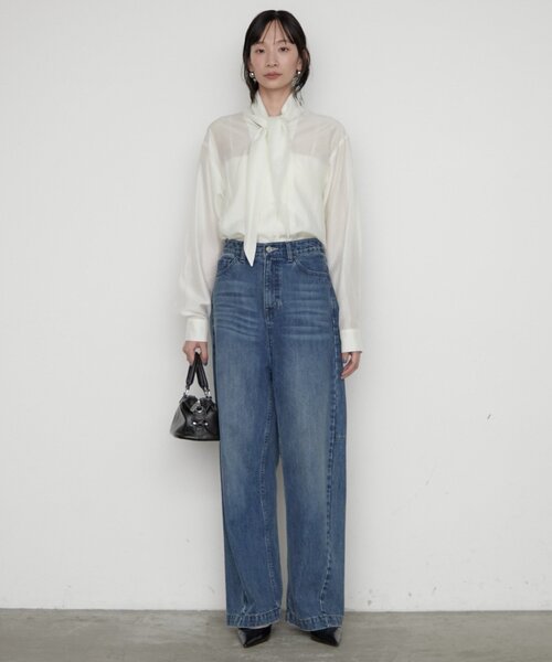 LOUNGEDRESS（ラウンジドレス）の「【Atelier N5/アトリエヌメロサンク】ボウタイブラウス（シャツ/ブラウス・レディース・オフホワイト/ブラック・FREE）」の14枚目の写真