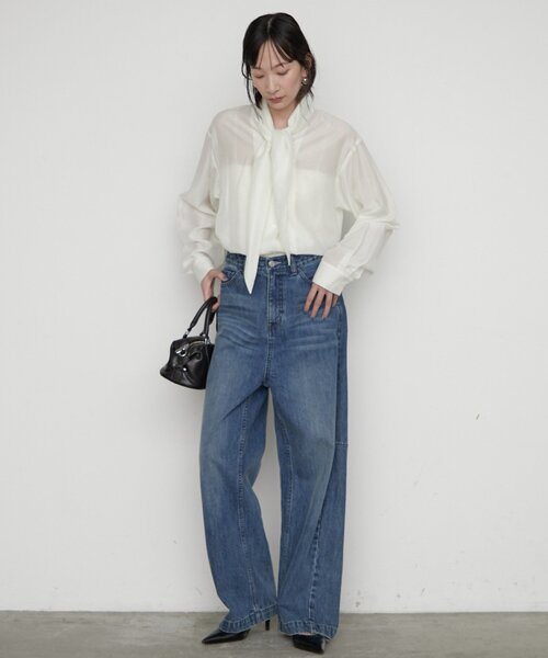 LOUNGEDRESS（ラウンジドレス）の「【Atelier N5/アトリエヌメロサンク】ボウタイブラウス（シャツ/ブラウス・レディース・オフホワイト/ブラック・FREE）」の15枚目の写真