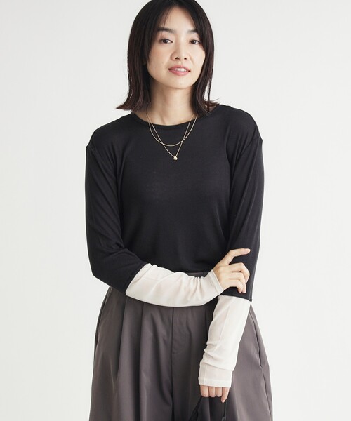HONEYSUCKLE ROSE(ハニーサックルローズ)の「袖チュールロンT(Tシャツ/カットソー・レディース・ピンク系/ブルー系その他/ブラック・05/04)」の22枚目の写真
