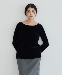 長袖ベロアトップス