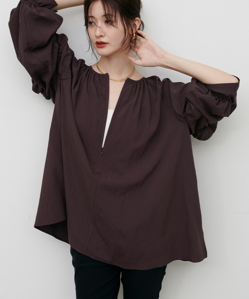 LARUTA(ラルータ)の「【LARUTA】ラグランギャザースリーブブラウス(シャツ/ブラウス・レディース・オフホワイト/ブラック/ブラウン・FREE)」の16枚目の写真