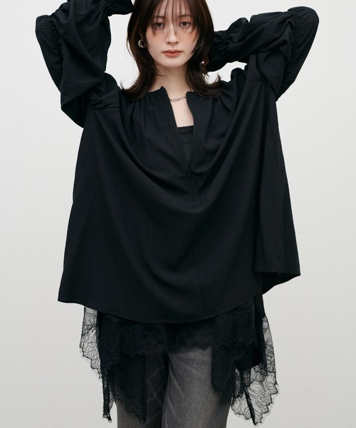 LARUTA(ラルータ)の「【LARUTA】ラグランギャザースリーブブラウス(シャツ/ブラウス・レディース・オフホワイト/ブラック/ブラウン・FREE)」の11枚目の写真
