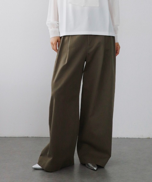 Jines(ジネス)の「チノワイドパンツ(チノパンツ・レディース・キャメル/カーキ・38)」の2枚目の写真