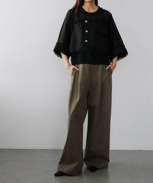 Jines(ジネス)の「チノワイドパンツ(チノパンツ・レディース・キャメル/カーキ・38)」の8枚目の写真
