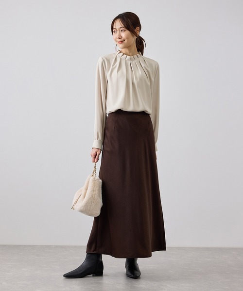 ROPE' PICNIC(ロペピクニック)の「【WEB限定】ジョーゼットタック襟ブラウス/UVカット(シャツ/ブラウス・レディース・サックスブルー/ホワイト/チャコールグレー/ベージュ・S/M/L)」の17枚目の写真