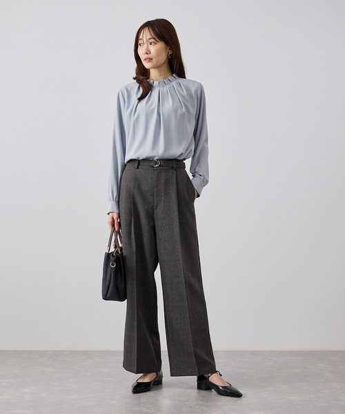 ROPE' PICNIC(ロペピクニック)の「【WEB限定】ジョーゼットタック襟ブラウス/UVカット(シャツ/ブラウス・レディース・サックスブルー/ホワイト/チャコールグレー/ベージュ・S/M/L)」の12枚目の写真