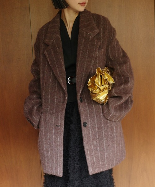 UND STRIPE ALPACA SHAGGY JACOT（ダウンジャケット/コート）｜Ameri