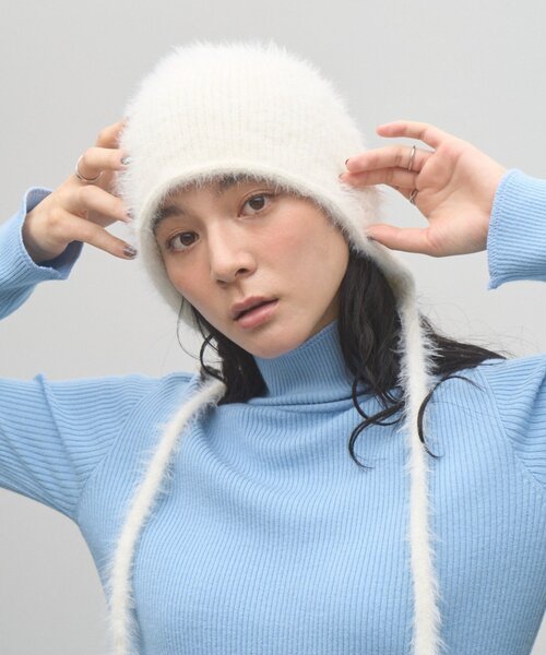 ZOZO限定】シャギーキラキラボンネット（ニットキャップ/ビーニー