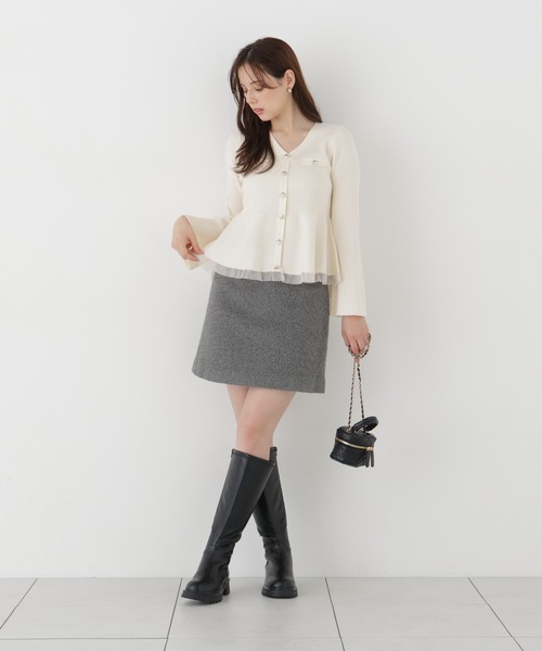PROPORTION BODY DRESSING(プロポーションボディドレッシング)の「シアー切替ペプラムニット / 1216270102(ニット/セーター・レディース・ホワイト系その他/ブラック/ピンク/ブラウン・FREE)」の11枚目の写真