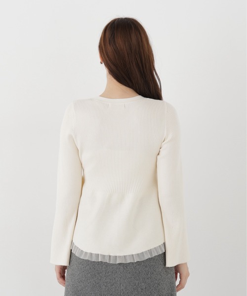 PROPORTION BODY DRESSING(プロポーションボディドレッシング)の「シアー切替ペプラムニット / 1216270102(ニット/セーター・レディース・ホワイト系その他/ブラック/ピンク/ブラウン・FREE)」の16枚目の写真