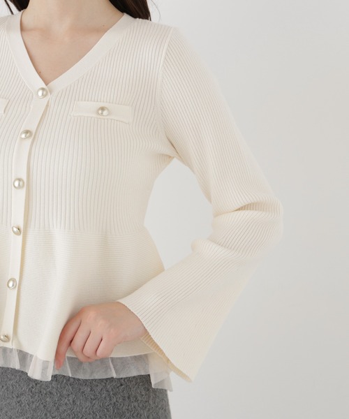 PROPORTION BODY DRESSING(プロポーションボディドレッシング)の「シアー切替ペプラムニット / 1216270102(ニット/セーター・レディース・ホワイト系その他/ブラック/ピンク/ブラウン・FREE)」の18枚目の写真