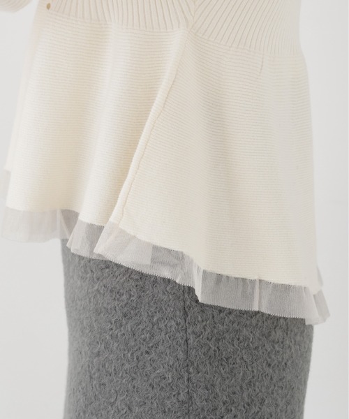 PROPORTION BODY DRESSING(プロポーションボディドレッシング)の「シアー切替ペプラムニット / 1216270102(ニット/セーター・レディース・ホワイト系その他/ブラック/ピンク/ブラウン・FREE)」の19枚目の写真
