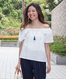 NATURAL BEAUTY BASIC | サークルレースブラウス(シャツ/ブラウス)