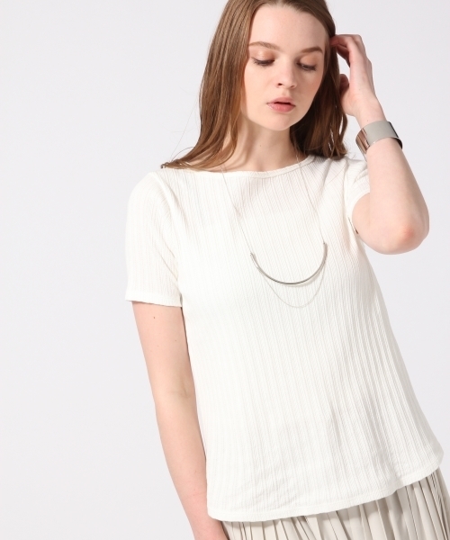 HARE(ハレ)の「ボートネックリブカットソー(HARE)(Tシャツ/カットソー・レディース・ブラック/オフホワイト・FREE)」の1枚目の写真