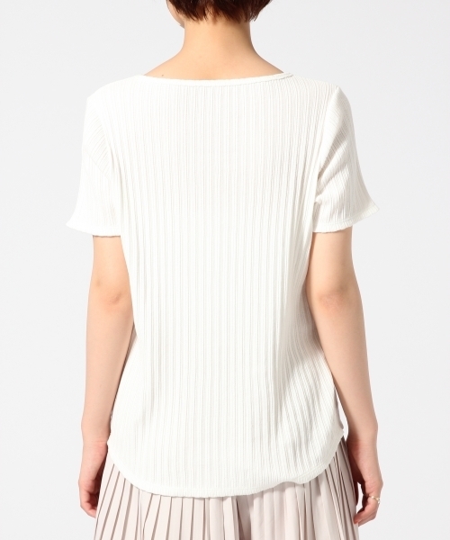 HARE(ハレ)の「ボートネックリブカットソー(HARE)(Tシャツ/カットソー・レディース・ブラック/オフホワイト・FREE)」の4枚目の写真