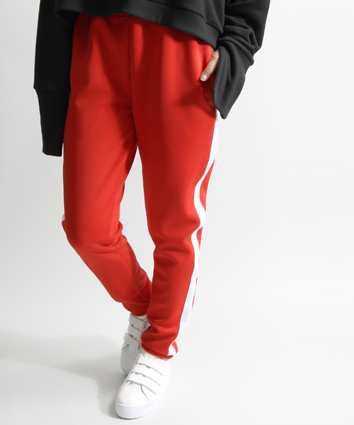 WEGO（ウィゴー）の「DISPARK/ラインジョガーパンツ（その他パンツ・レディース・ベージュ/ブラック/レッド・FREE）」の12枚目の写真