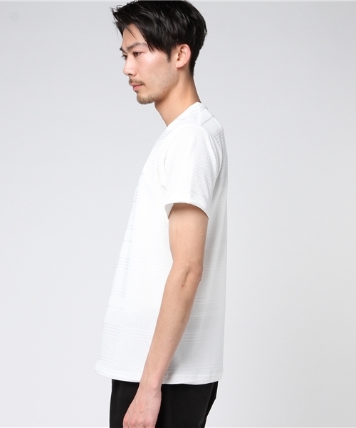 JACKROSE（ジャックローズ）の「ヘンケイジャガードVネックTシャツ（Tシャツ/カットソー・メンズ・ブラック/ホワイト・M/L）」の3枚目の写真