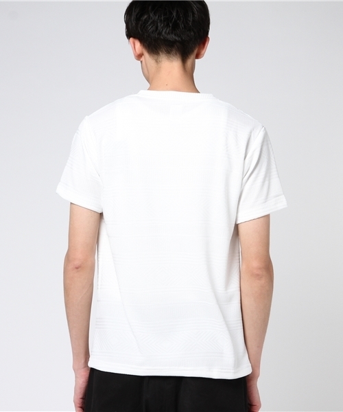 JACKROSE（ジャックローズ）の「ヘンケイジャガードVネックTシャツ（Tシャツ/カットソー・メンズ・ブラック/ホワイト・M/L）」の4枚目の写真