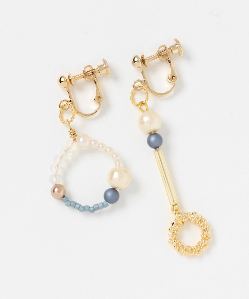 TONE SELECT GOODS(トーンセレクトグッズ)の「【nocca】asymmetry wreathe earring(イヤリング・レディース・グリーン系その他/ゴールド系その他/その他2/その他/その他1・FREE)」の4枚目の写真