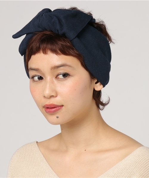dictionary（ディクショナリー）の「【dictionary / ディクショナリー】スパンリブ ビッグリボン ワイドヘアバンド 「ターバン」（ヘアバンド・レディース・ブラック/ライトベージュ/グレー/ネイビー/ブラック系その他2/ブルー系その他2/カーキ/ブラック系その他3/ホワイト/パープル/グリーン/アイボリー・FREE）」の11枚目の写真