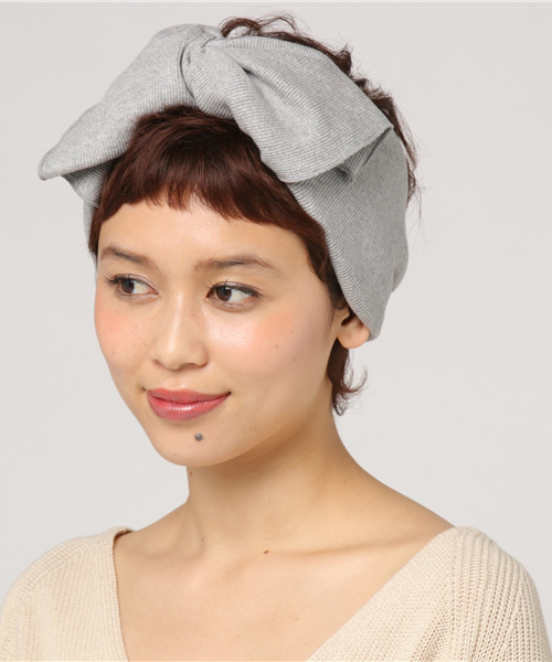 dictionary（ディクショナリー）の「【dictionary / ディクショナリー】スパンリブ ビッグリボン ワイドヘアバンド 「ターバン」（ヘアバンド・レディース・ブラック/ライトベージュ/グレー/ネイビー/ブラック系その他2/ブルー系その他2/カーキ/ブラック系その他3/ホワイト/パープル/グリーン/アイボリー・FREE）」の7枚目の写真