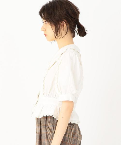 Another Edition（アナザーエディション）の「ぺプラムレースブラウス ◆（シャツ/ブラウス・レディース・オフホワイト/ワイン・フリー）」の4枚目の写真