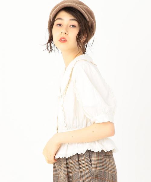 Another Edition（アナザーエディション）の「ぺプラムレースブラウス ◆（シャツ/ブラウス・レディース・オフホワイト/ワイン・フリー）」の13枚目の写真