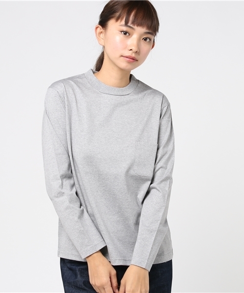 L&HARMONY(エルアンドハーモニー)の「ハイクルーネックポケットロングスリーブTシャツ(Tシャツ/カットソー・レディース・ホワイト/グレー/ネイビー・FREE)」の13枚目の写真