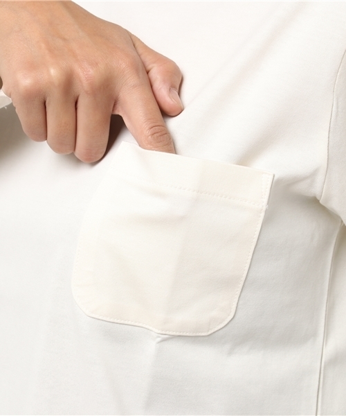 L&HARMONY(エルアンドハーモニー)の「ハイクルーネックポケットロングスリーブTシャツ(Tシャツ/カットソー・レディース・ホワイト/グレー/ネイビー・FREE)」の9枚目の写真