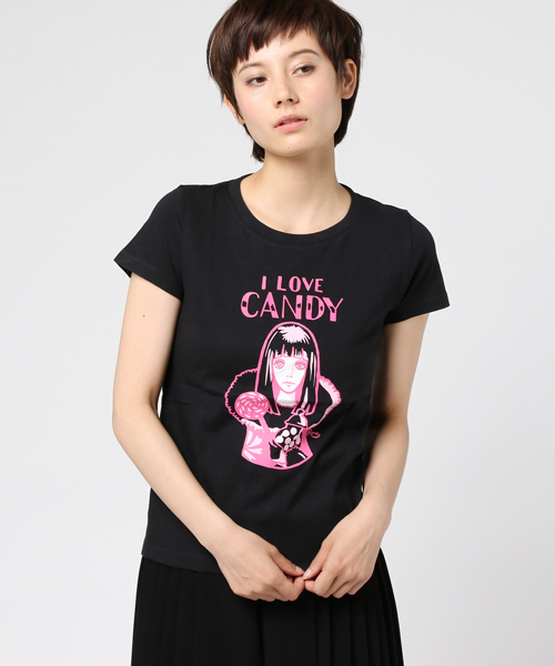 MEDICOM TOY(メディコムトイ)の「ルネブティック Tシャツ CANDY ガールズサイズ ブラック(Tシャツ/カットソー・レディース・ブラック・MEDIUM/SMALL/LARGE)」の1枚目の写真