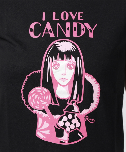 MEDICOM TOY(メディコムトイ)の「ルネブティック Tシャツ CANDY ガールズサイズ ブラック(Tシャツ/カットソー・レディース・ブラック・MEDIUM/SMALL/LARGE)」の8枚目の写真