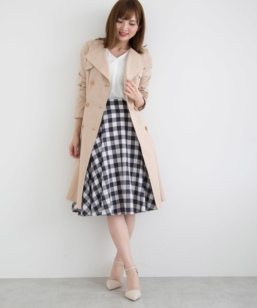 PROPORTION BODY DRESSING（プロポーションボディドレッシング）の「【美人百花4月号掲載】カラートレンチコート（トレンチコート）」  - WEAR [プロポーションボディドレッシング] 該当なし 【美人百花4月号 掲載商品】 デザイントレンチコート レディース 【美品】PROPOTION プロポーション＊レスキュールノーカラーミドルコート