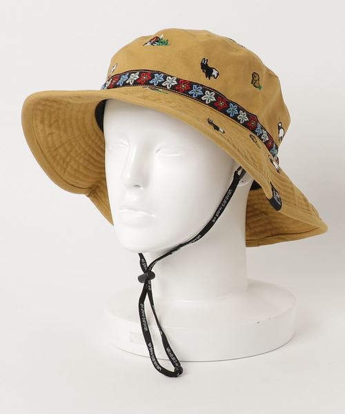 go slow caravan（ゴースローキャラバン）の「ライトキャンバス総刺繍キャンパーハット（ハット・レディース・カーキ/ブルー/マスタード/ピンク・FREE）」の4枚目の写真