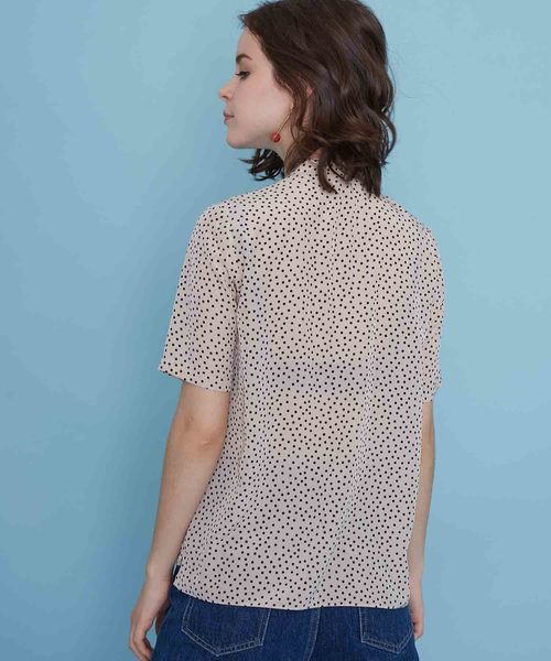 UNITED TOKYO（ユナイテッドトウキョウ）の「ドットブラウス（シャツ/ブラウス・レディース・ベージュ/ブラック・1）」の5枚目の写真