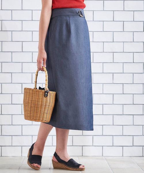 le.coeur blanc（ルクールブラン）の「リヨセルベルテッドラップスカート（スカート・レディース・ベージュ/ブラウン/ネイビー・38/36）」の6枚目の写真