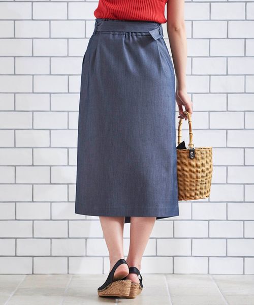 le.coeur blanc（ルクールブラン）の「リヨセルベルテッドラップスカート（スカート・レディース・ベージュ/ブラウン/ネイビー・38/36）」の7枚目の写真