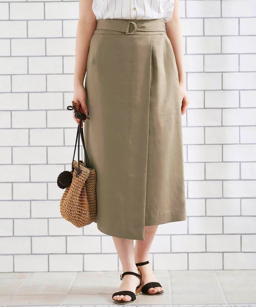 le.coeur blanc（ルクールブラン）の「リヨセルベルテッドラップスカート（スカート・レディース・ベージュ/ブラウン/ネイビー・38/36）」の11枚目の写真