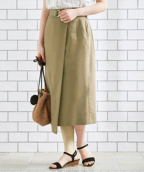 le.coeur blanc（ルクールブラン）の「リヨセルベルテッドラップスカート（スカート・レディース・ベージュ/ブラウン/ネイビー・38/36）」の12枚目の写真