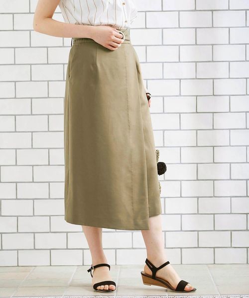 le.coeur blanc（ルクールブラン）の「リヨセルベルテッドラップスカート（スカート・レディース・ベージュ/ブラウン/ネイビー・38/36）」の13枚目の写真